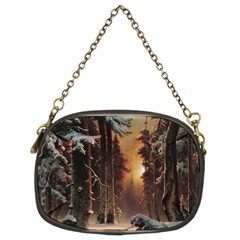 Sunset In The Frozen Winter Forest Chain Purse (two Sides) by Sudhe