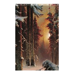 Sunset In The Frozen Winter Forest Shower Curtain 48  X 72  (small)  by Sudhe