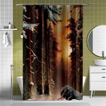 Sunset In The Frozen Winter Forest Shower Curtain 48  x 72  (Small)  Curtain(48  X 72 ) - 42.18 x64.8  Curtain(48  X 72 )