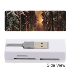 Sunset In The Frozen Winter Forest Memory Card Reader (stick) by Sudhe