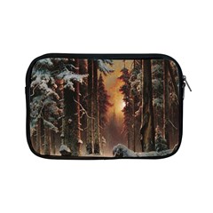 Sunset In The Frozen Winter Forest Apple Ipad Mini Zipper Cases by Sudhe