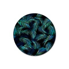 Palms Pattern Design Rubber Round Coaster (4 Pack)  by Sudhe