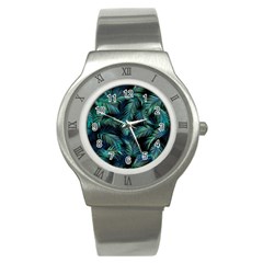 Palms Pattern Design Stainless Steel Watch by Sudhe