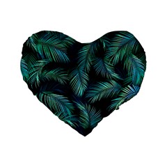 Palms Pattern Design Standard 16  Premium Heart Shape Cushions by Sudhe