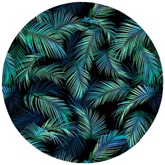 Palms Pattern Design Wooden Puzzle Round by Sudhe