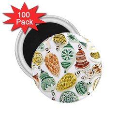 Surface Pattern  Vintage Christmas Ornaments 2 25  Magnets (100 Pack) 