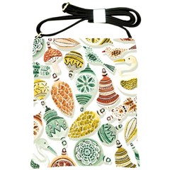 Surface Pattern  Vintage Christmas Ornaments Shoulder Sling Bag by Sudhe