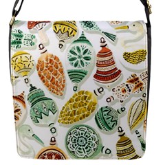 Surface Pattern  Vintage Christmas Ornaments Flap Closure Messenger Bag (s) by Sudhe