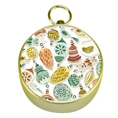 Surface Pattern  Vintage Christmas Ornaments Gold Compasses