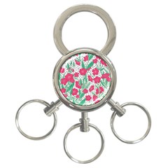 Flora Floral Flower Flowers Pattern 3-ring Key Chain by Sudhe