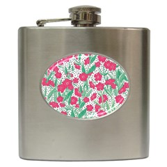 Flora Floral Flower Flowers Pattern Hip Flask (6 Oz) by Sudhe