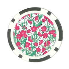 Flora Floral Flower Flowers Pattern Poker Chip Card Guard by Sudhe