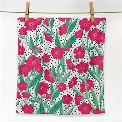 Flora Floral Flower Flowers Pattern Face Towel by Sudhe