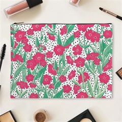 Flora Floral Flower Flowers Pattern Cosmetic Bag (xl) by Sudhe