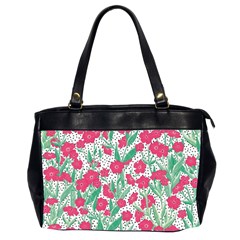 Flora Floral Flower Flowers Pattern Oversize Office Handbag (2 Sides) by Sudhe