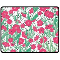 Flora Floral Flower Flowers Pattern Fleece Blanket (medium)  by Sudhe