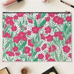 Flora Floral Flower Flowers Pattern Cosmetic Bag (XXXL) Back