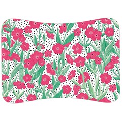 Flora Floral Flower Flowers Pattern Velour Seat Head Rest Cushion by Sudhe