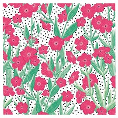 Flora Floral Flower Flowers Pattern Wooden Puzzle Square by Sudhe