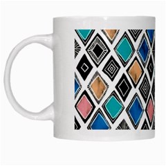 Diamond Shapes Pattern White Mugs by Sudhe