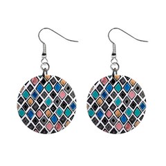 Diamond Shapes Pattern Mini Button Earrings by Sudhe