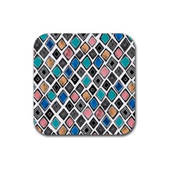 Diamond Shapes Pattern Rubber Coaster (square)  by Sudhe