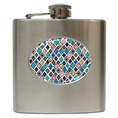 Diamond Shapes Pattern Hip Flask (6 Oz) by Sudhe