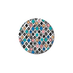 Diamond Shapes Pattern Golf Ball Marker (4 Pack)