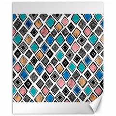 Diamond Shapes Pattern Canvas 11  X 14  by Sudhe