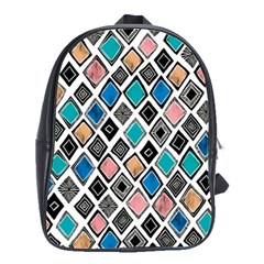 Diamond Shapes Pattern School Bag (large) by Sudhe