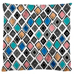 Diamond Shapes Pattern Large Cushion Case (two Sides) by Sudhe