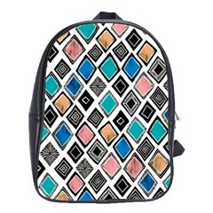 Diamond Shapes Pattern School Bag (xl)