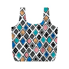 Diamond Shapes Pattern Full Print Recycle Bag (m)