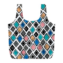 Diamond Shapes Pattern Full Print Recycle Bag (l) by Sudhe