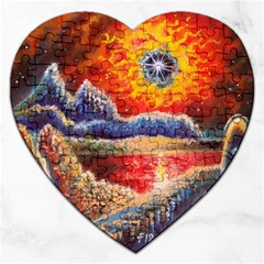 Sci Fi  Landscape Painting Jigsaw Puzzle (heart)