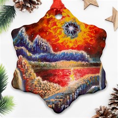 Sci Fi  Landscape Painting Snowflake Ornament (two Sides)