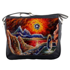 Sci Fi  Landscape Painting Messenger Bag by Sudhe