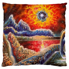 Sci Fi  Landscape Painting Large Cushion Case (two Sides) by Sudhe