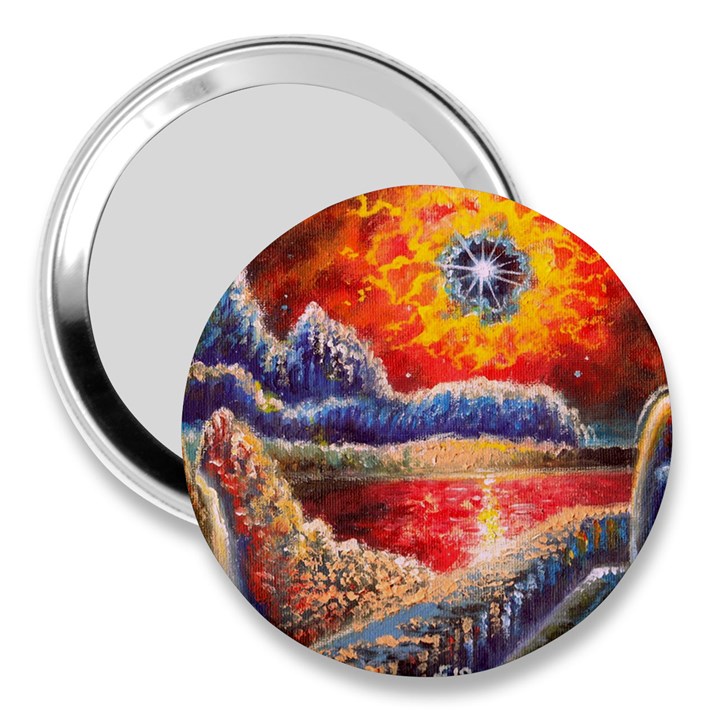 Sci Fi  Landscape painting 3  Handbag Mirrors