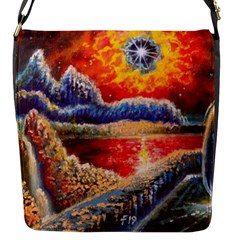 Sci Fi  Landscape Painting Flap Closure Messenger Bag (s) by Sudhe