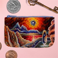 Sci Fi  Landscape Painting Large Coin Purse