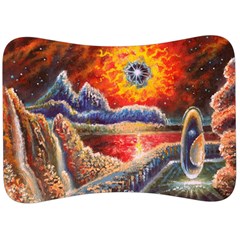 Sci Fi  Landscape Painting Velour Seat Head Rest Cushion