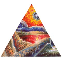 Sci Fi  Landscape Painting Wooden Puzzle Triangle