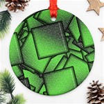 Binary Digitization Null Green Ornament (Round) Front