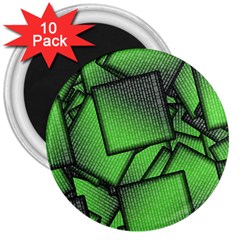 Binary Digitization Null Green 3  Magnets (10 Pack)  by HermanTelo