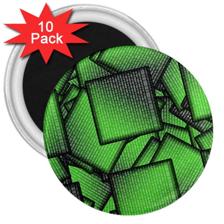 Binary Digitization Null Green 3  Magnets (10 pack) 