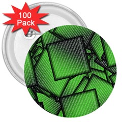 Binary Digitization Null Green 3  Buttons (100 Pack)  by HermanTelo