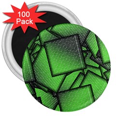 Binary Digitization Null Green 3  Magnets (100 Pack) by HermanTelo