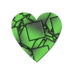 Binary Digitization Null Green Heart Magnet by HermanTelo