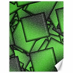 Binary Digitization Null Green Canvas 12  X 16 